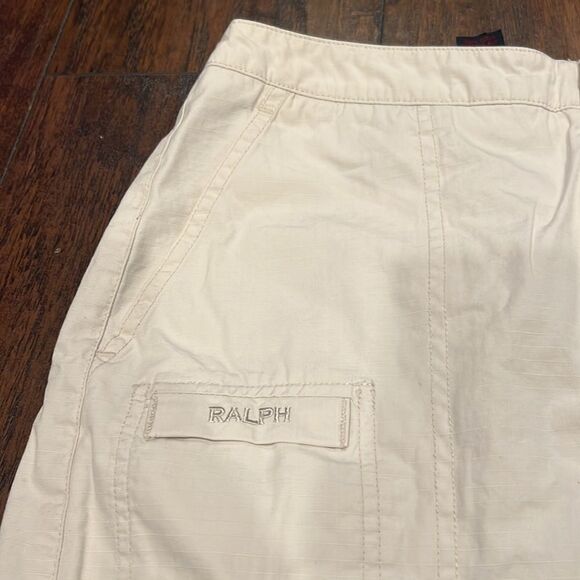 Ralph Lauren mini skirt in cream color size 2 100% cotton with 2 back pockets - Picture 2 of 10